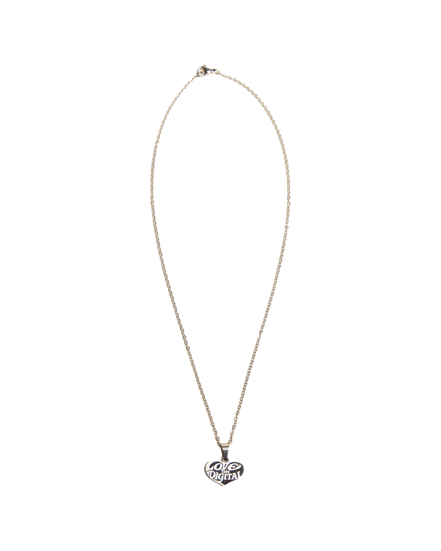 LOVE ON DIGITAL SILVER PENDANT NECKLACE
