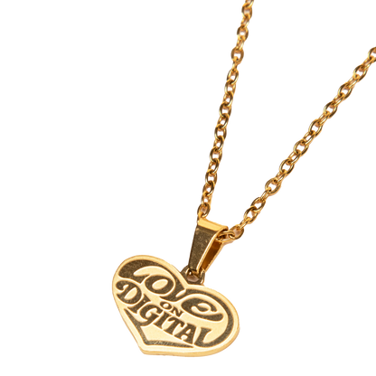 LOVE ON DIGITAL GOLD PENDANT NECKLACE