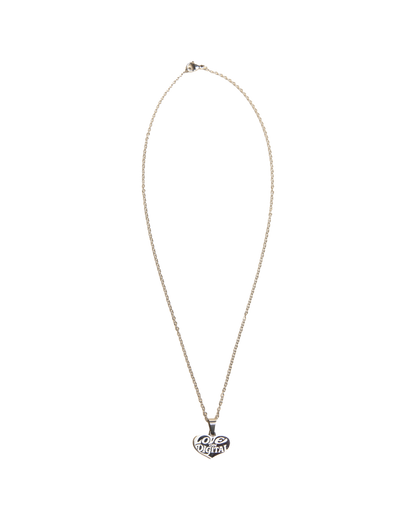 LOVE ON DIGITAL SILVER PENDANT NECKLACE